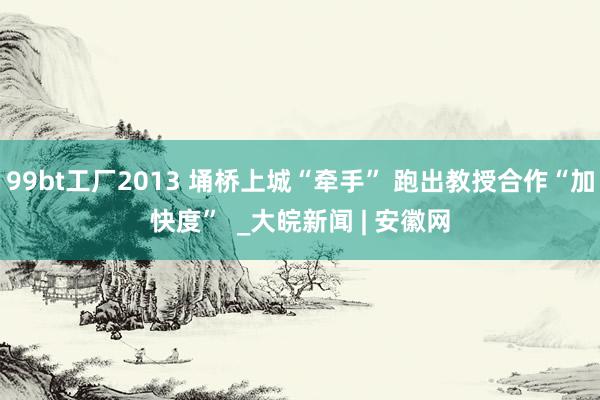 99bt工厂2013 埇桥上城“牵手” 跑出教授合作“加快度”  _大皖新闻 | 安徽网