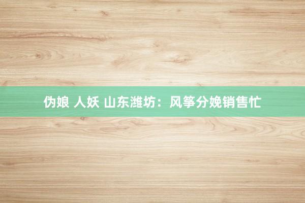 伪娘 人妖 山东潍坊：风筝分娩销售忙