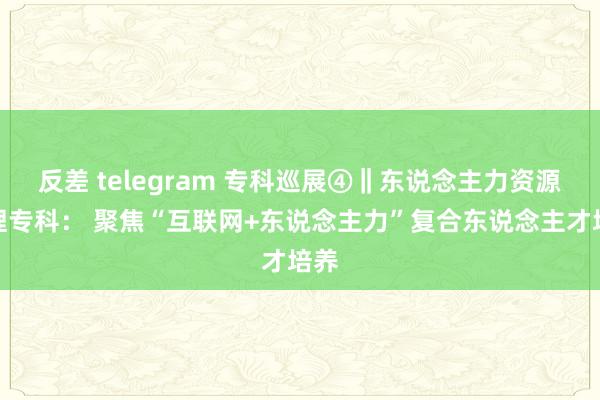 反差 telegram 专科巡展④‖东说念主力资源管理专科： 聚焦“互联网+东说念主力”复合东说念主