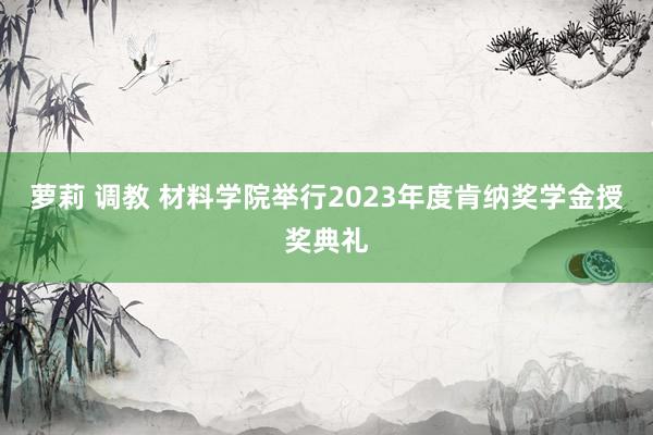 萝莉 调教 材料学院举行2023年度肯纳奖学金授奖典礼