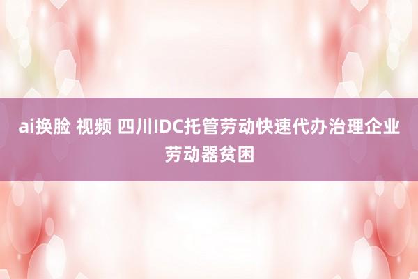 ai换脸 视频 四川IDC托管劳动快速代办治理企业劳动器贫困