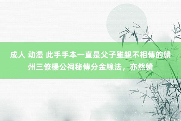 成人 动漫 此手手本一直是父子雖親不相傳的贛州三僚楊公祠秘傳分金線法，亦然贛